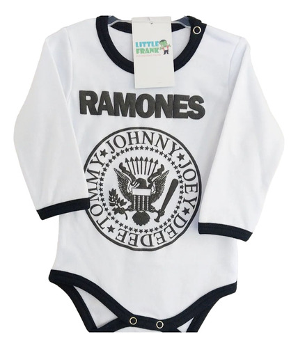 Body Para Bebe Ramones Estampa En Relieve Manga Larga