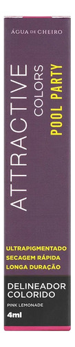 Delineador Attractive Colors Pool Party Colorido Pink - Blue Acabamento Mate