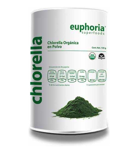 Chlorella Organica 250g Euphoria Usda Superfoods Clorela