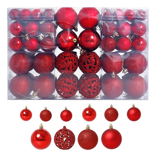 Caja De 100 Bolas Navideñas Para Adornos De Árbol De Navidad