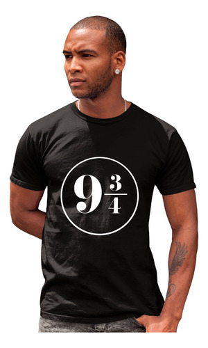 Playera Negra Unisex De Harripoter Plataformas 9 3/4 