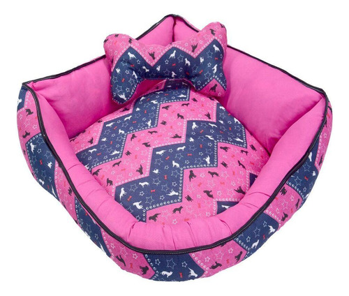 Cama Pet De Canto Luna Pop Extra Grande Pink