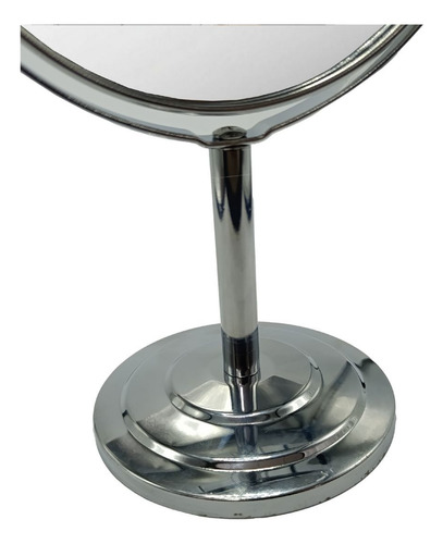 Espelho De Mesa Redondo Dupla Face Com Aumento E Base