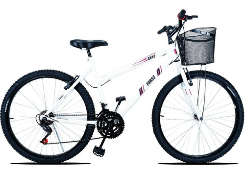 Bicicleta Feminina Forss Anny Aro 26 C/cestinha 18 Marchas Cor Branco