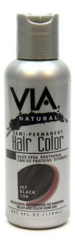 Via Natural Semi Permanent Hair Color - #130 Jet Black 4 Oz.