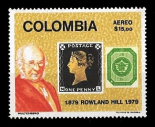 Rowland Hill - Penny Black - Colombia 1979 - Mint - Yv Pa643