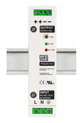 Fonte Chaveada Monof Weg 70w 3a S-24vdc E-110/220v Pss24-w/3