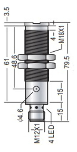 Sensor Óptico 18 Mm Pnp N.a.+n.c. Sn=0-0.5 Mts Conector M12