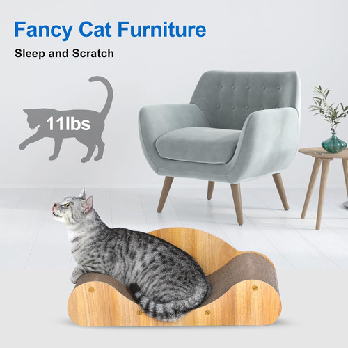 Rascador De Carton Fluffydream Para Gatos, Bloc De Rascar...
