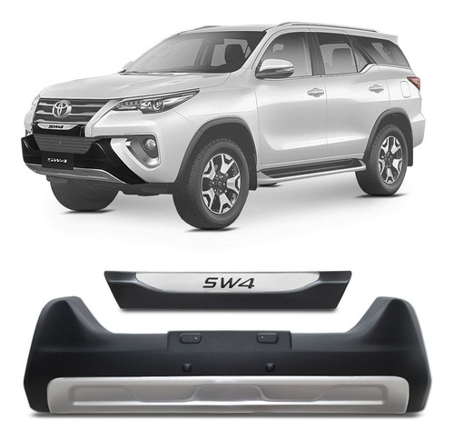 Frontbumper Hilux Sw4 2018 2019 2020 Overbumper Preto Prata