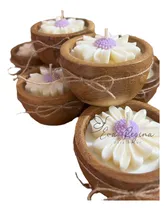 Comprar Vela De Soja En Cuenco De Algorrobo Con Margarita Souvenir Blanco Cuenco De Algarrobo
