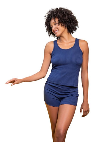 Imagen 1 de 10 de Short Pijama Mujer Verano Morley Liso Bianca Secreta 1033