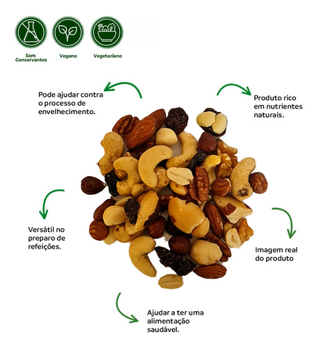 Mix Premium De Castanhas Nuts Kit 3 Qualidade Superior 100g