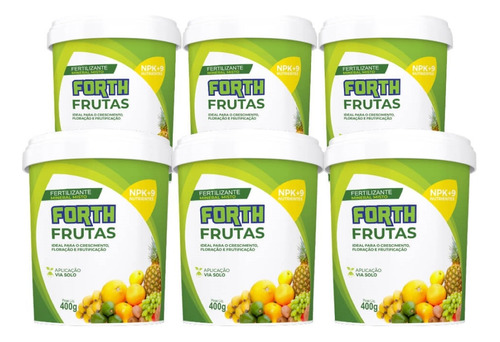 Kit 6 Fertilizante Forth 400g Frutas Frutificação E Pomar