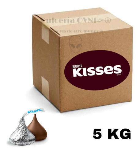 5 Kilos De Kisses Hersheys De Leche (plateados) A Granel