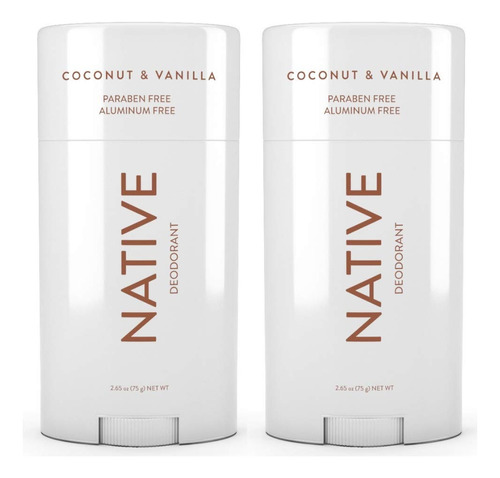 2x Desodorante Natural Native, Coco E Baunilha, Sem Alumínio Fragrância Coco e Baunilha