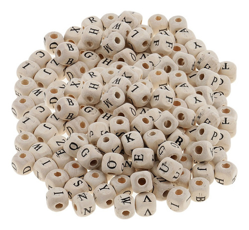 2025 200 Peças Letras Do Alfabeto De Madeira Cubo Contas