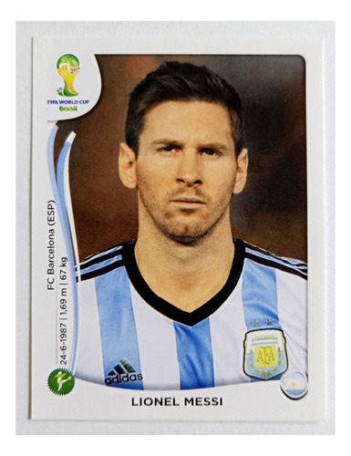 Lámina Lionel Messi, Mundial Brasil 2014 Panini 100%original