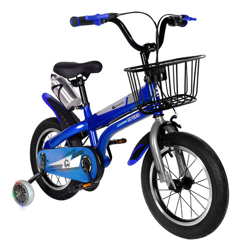 Bicicleta Infantil Para Niño Rodada 16 Con Ruedas Auxiliares Color Azul