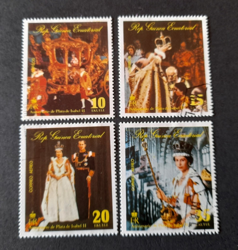 Sello Postal - Guinea Ecuatorial - 25 Aniversario Isabel Ii