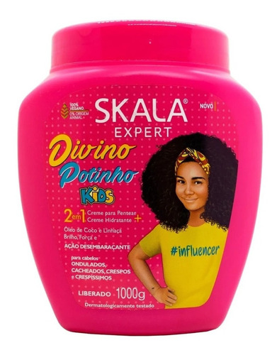 Skala Divino Potinho Kids Máscara Vegana Anti Frizz X 1kg