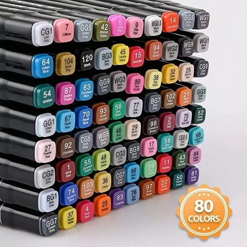Marcadores Doble Punta Touchfive Original 80 Pcs