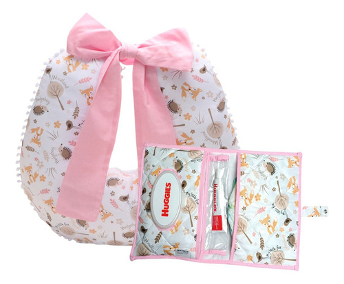 Kit Almofada Amamentação+ Porta Fralda Menino Menina 2 Peças Fox