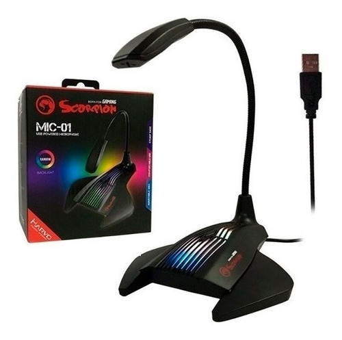 Microfono Marvo Linea Scorpion Para Pc Mic-01 Luz Rgb 