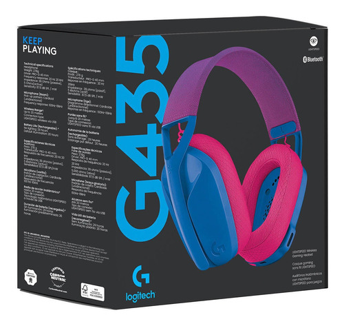 Audifono Gaming Logitech G435 Lightspeed Wireless Azul