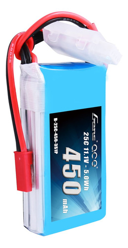 Gens Ace 11.1v 450mah 3s 25c Lipo Batería Con Enchufe Jst .