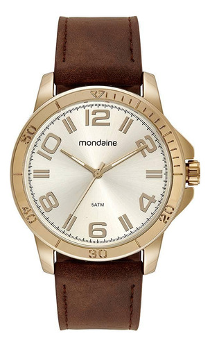 Relogio Mondaine Masculino Ref: 99524gpmvdh4 Casual Dourado