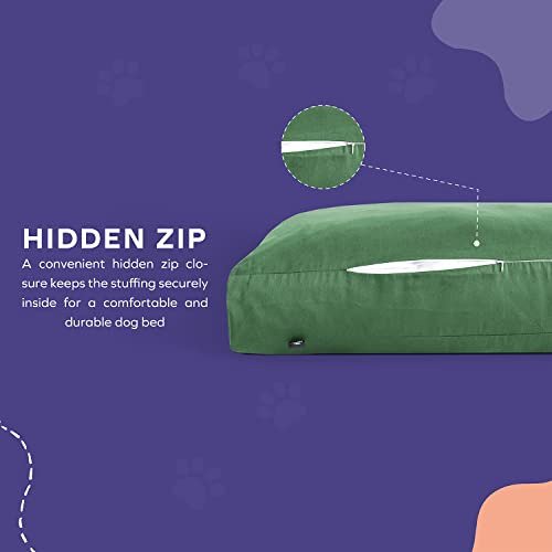 Cama Rectangular Transpirable Para Perro Grande Color Verde