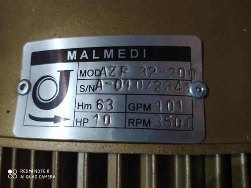Imagen 2 de 9 de Bomba Malmedi Oferta 1\2 X 1.1\4 Motor Us Motors 10hp 1700&$