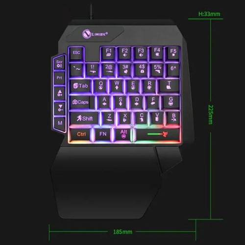 Teclado De Uma Mão Mini Teclado De Mão Única Com Fio