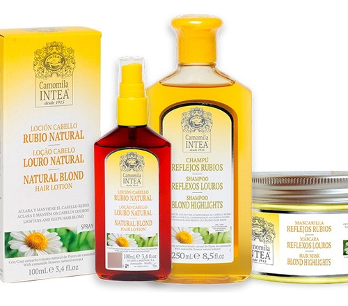 Kit Aclaradora Camomila Intea® Spray + Shampoo + Mascarilla