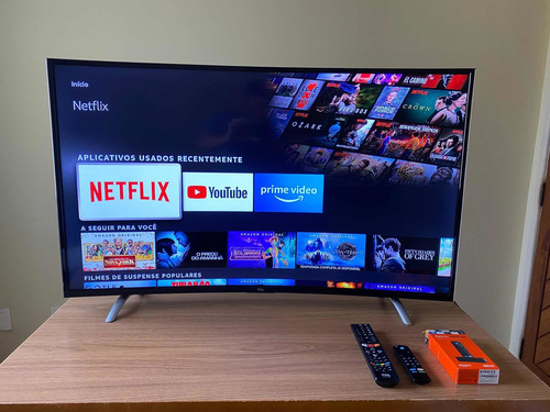 Imagem 2 de 10 de Tv Tcl 48 Curvada Com Amazon Firetv 4k Com Alexa