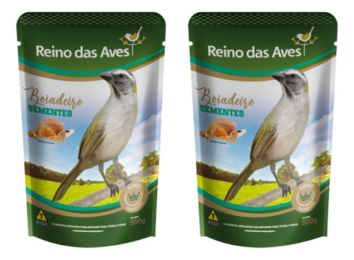 2un - Reino Das Aves Trinca- Ferro Boiadeiro Sementes 500g