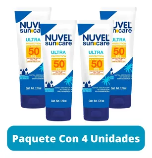 Protector Solar Fps 50 Cara Y Cuerpo Nuvel Suncare 4 Pack