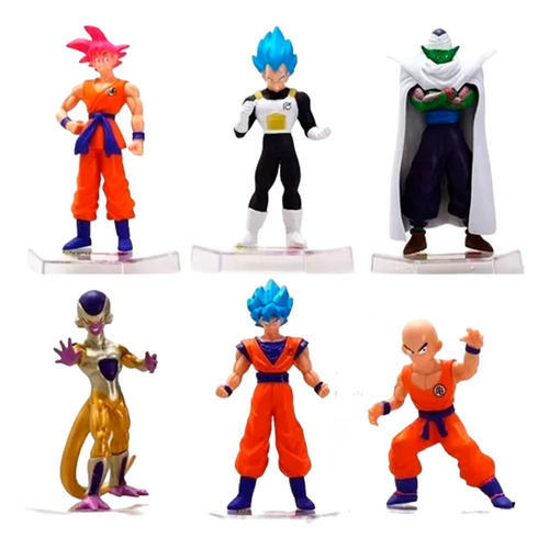 Figuras De Dragon Ball Set X 6 Goku Vegeta + Obsequio