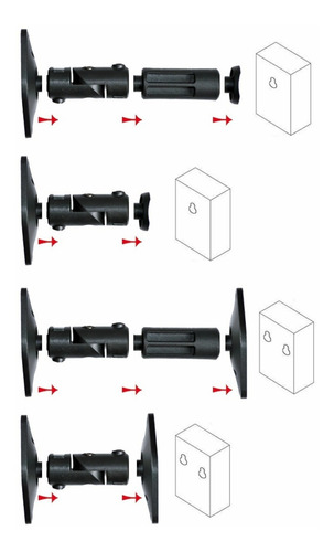 Imagen 4 de 7 de Kit Soportes Ajustables Pared/techo Para Parlantes Jd Sps-01