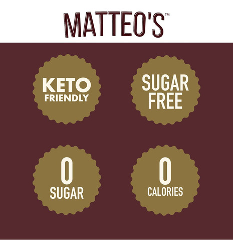 Matteo's Barista Style - Jarabe De Cafe Sin Azucar,