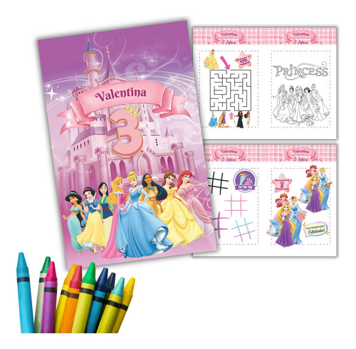 Libro Para Colorear Princesas Personalizado 20 Unidades