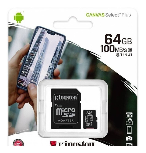Imagen 2 de 2 de Tarjeta de memoria Kingston SDCS2 Canvas Select Plus con adaptador SD 64GB