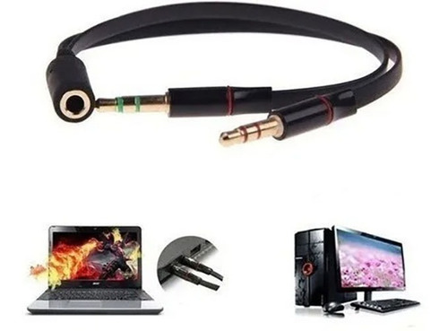 Imagen 3 de 4 de Cable Divisor 1 A 2 Plug 3.5 Splitter Microfono Audifono