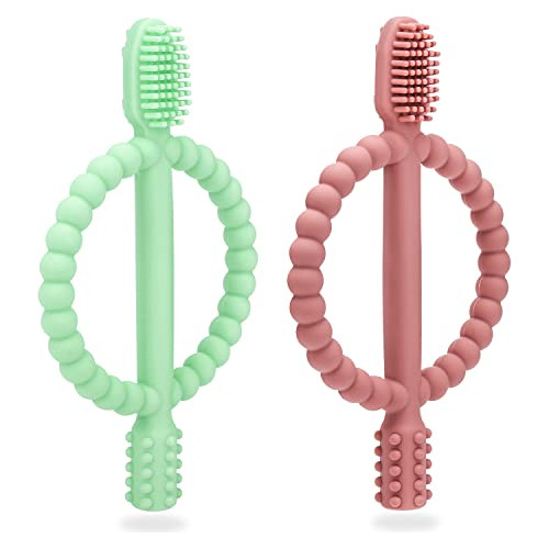 Baby Teething Toys With Easy-hold Handle, Silicone Infa...