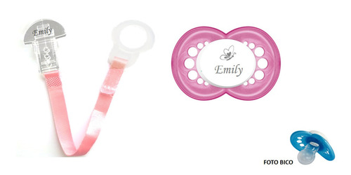 Prendedor + Chupeta Mam Original 6 Meses + Com Nome