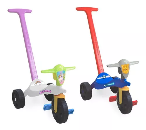 Triciclo Infantil Velotrol Motoca Brinquedo Com Empurrador Cor