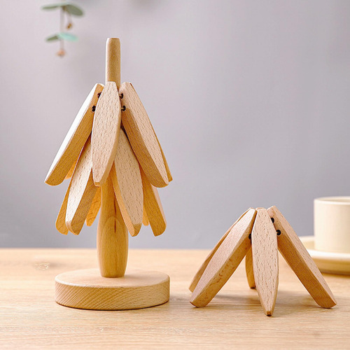 Posavasos De Protección De Mesa De 3 Piezas, Color Haya