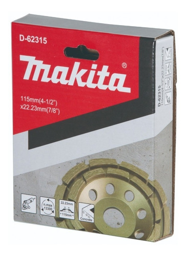 Copa Diamantada 4 1/2 X 22mm Doble Linea Makita D-62315