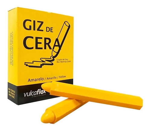 Giz De Cera Amarelo Para Marcar Pneus Vulcaflex Caixa Com 12